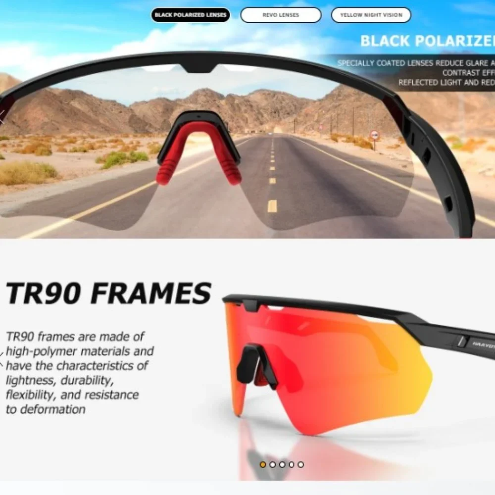 Unisex Polarized Sports Sunglasses w/ 3 Interchageable Lenses